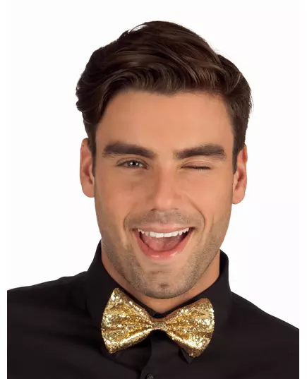 Zlatý disco lesklý motýlek pro dospělé