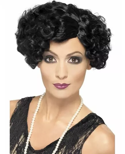 Černá vlnitá cabaret paruka pro ženy