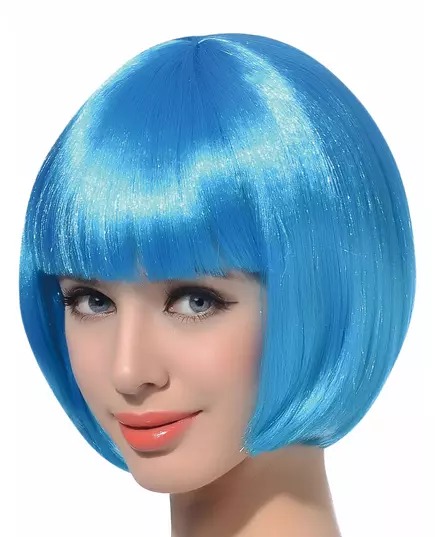 Krátká aqua modrá paruka pro ženy