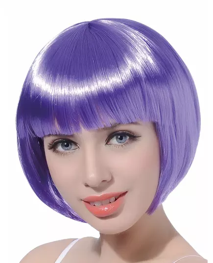 Krátká fialová paruka pro ženy