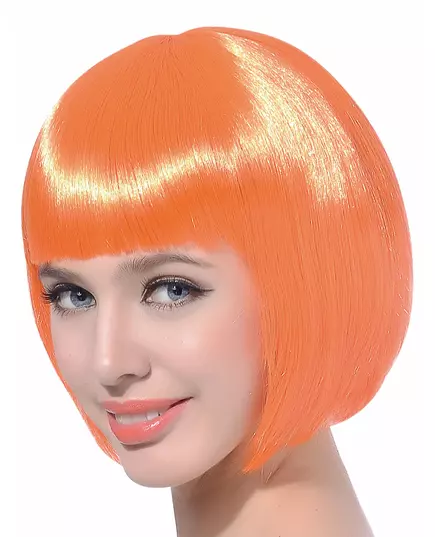 Krátká oranžová paruka pro ženy