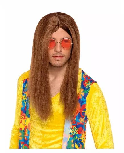 Hnědá hippie paruka pro dospělé