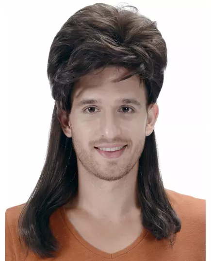 Černá mullet paruka pro muže