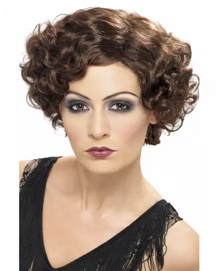 Hnědá vlnitá cabaret paruka pro ženy