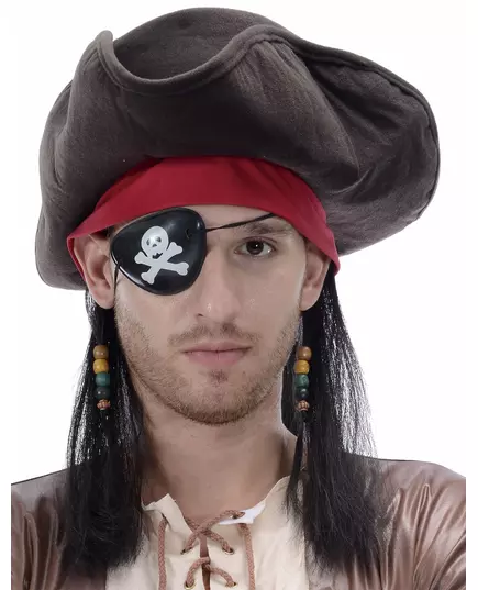 Pirátský klobouk s parukou pro muže