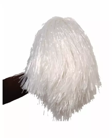 Metalický bílý pompon