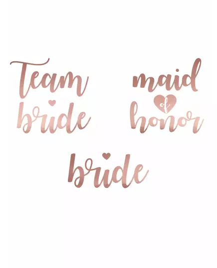 13 dočasných tetování Team Bride růžové zlato