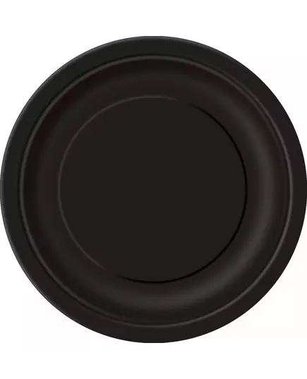 16 černých papírových talířů 22 cm