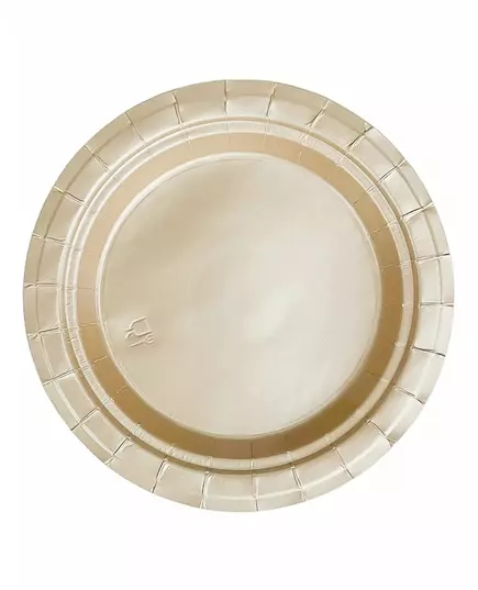 20 malých matně zlatých kartonových talířů 18 cm