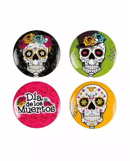 4 odznaky 3 cm Dia de los muertos