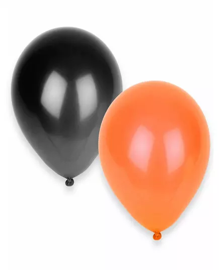 50 černo-oranžových halloweenských balónků 30 cm