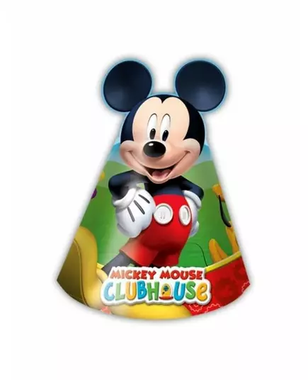 6 kartonových klobouků Mickey Mouse