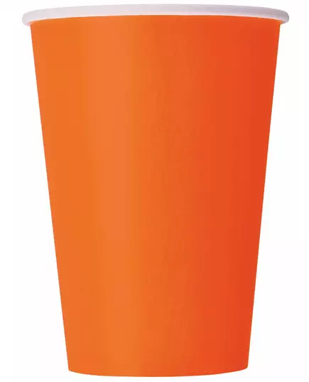 8 oranžových kartonových kelímků 210 ml