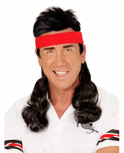 Čelenka 80. let černo-červený mullet