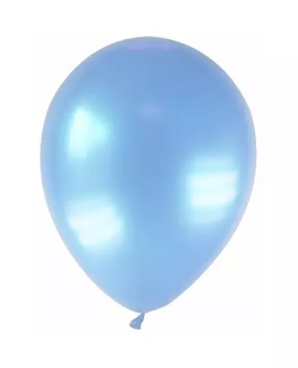12 světle modrých metalických balónků 28 cm