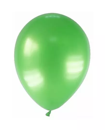 12 zelených metalických balónků 28 cm