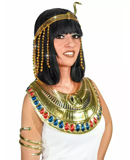 Zlatá egyptská hadí flitrovaná čelenka pro ženy