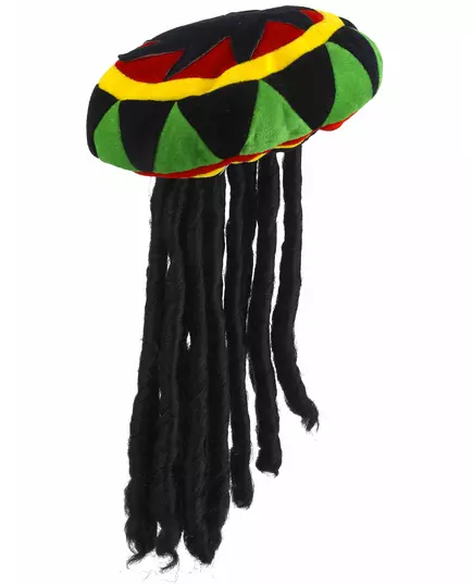 Sametová rasta čepice s dredy pro dospělé