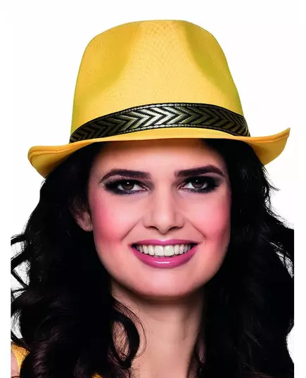 Žlutý trilby borsalino klobouk pro dospělé