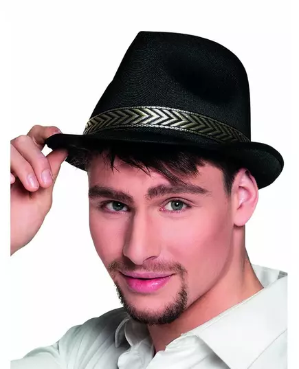 Černý trilby borsalino klobouk pro dospělé