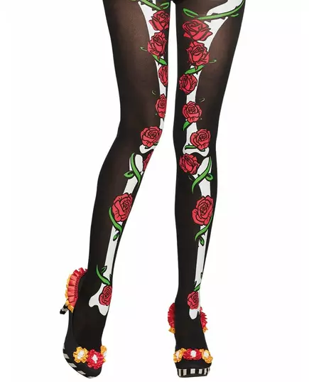 Sexy černé punčochy pro ženy Day of the Dead