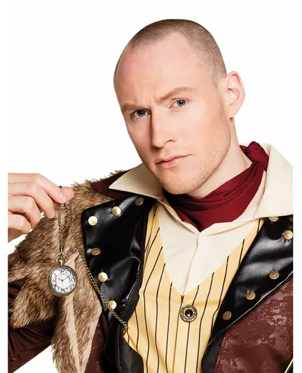 Steampunk zlatý náhrdelník s kapesními hodinkami
