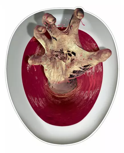 Samolepka na toaletu „Zombie ruka“ 30,5 x 43,2 cm