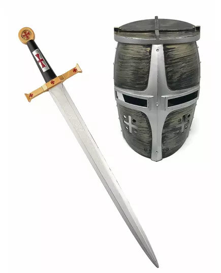 Dětský meč a helma válečného rytíře