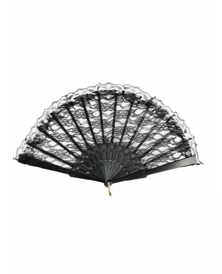 Černý krajkový vějíř 24 cm pro dospělé