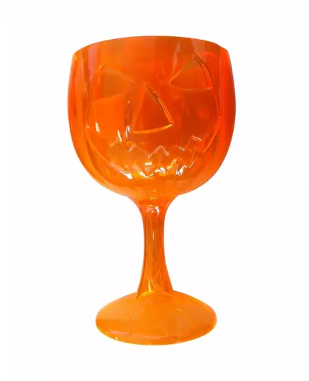 Oranžové halloweenské dýňové plastové sklenice na stopce