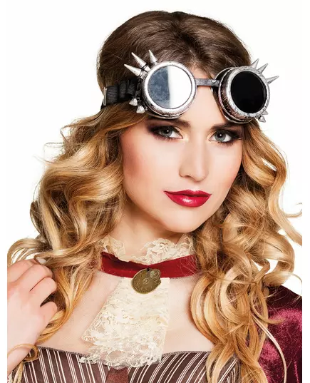Stříbrné cyberpunk brýle pro dospělé Steampunk