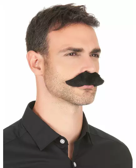 Černý samolepicí knír pro dospělé