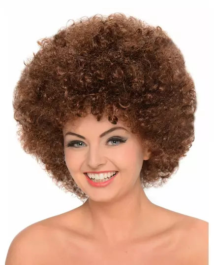Hnědá afro paruka pro ženy