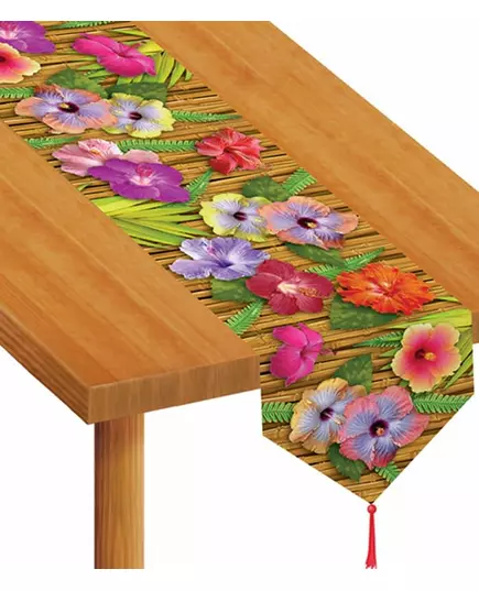 Havajský běhoun na stůl s květem ibišku 28cm x 1,8m