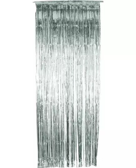 Stříbrný třpytivý závěs 91 x 244 cm