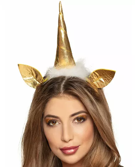 Zlatá čelenka jednorožce pro dospělé
