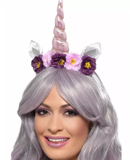 Fialová čelenka jednorožec pro dospělé
