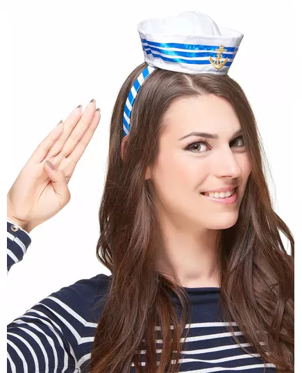 Čelenka s mini námořnickým kloboučkem pro dospělé