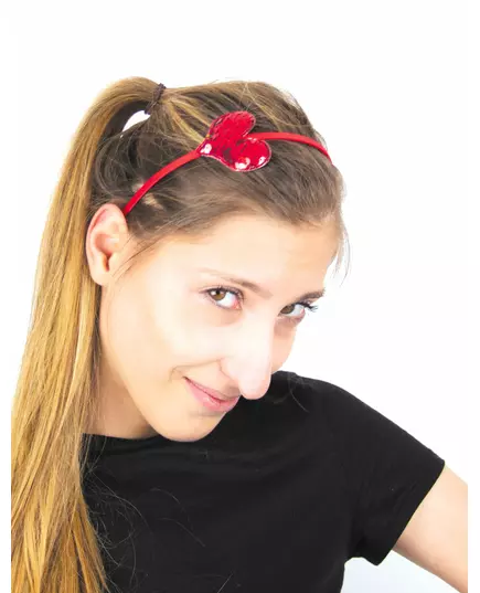 Čelenka s malým flitrovým srdcem pro dospělé