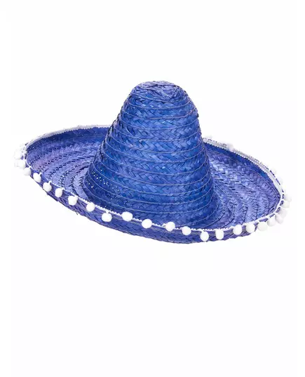 Modré sombrero s bambulovým lemem pro dospělé