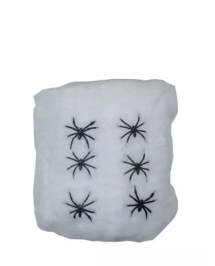 Bílá pavučina s pavouky 100g Halloween