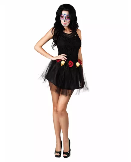 Černo-růžové kostlivčí tutu pro ženy Day of the Dead