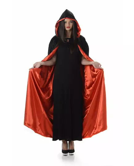 Červeno-černý plášť s kapucí pro dospělé Halloween
