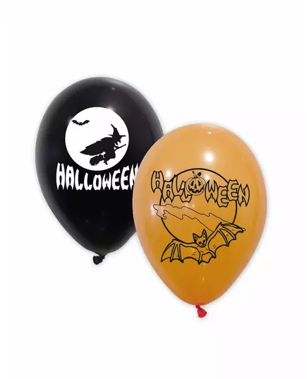10 černo-oranžových latexových balónků Halloween 30 cm