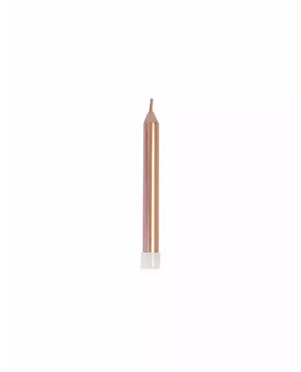 10 metalických rose gold narozeninových svíček 7 cm