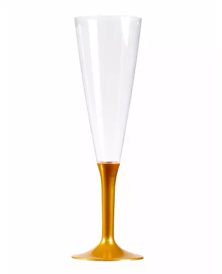 10 šampaňských sklenek na nožce zlaté 150 ml