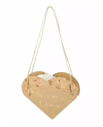 10 taštiček se srdcem Sprinkle Love kraft a bronz 12 × 13 cm