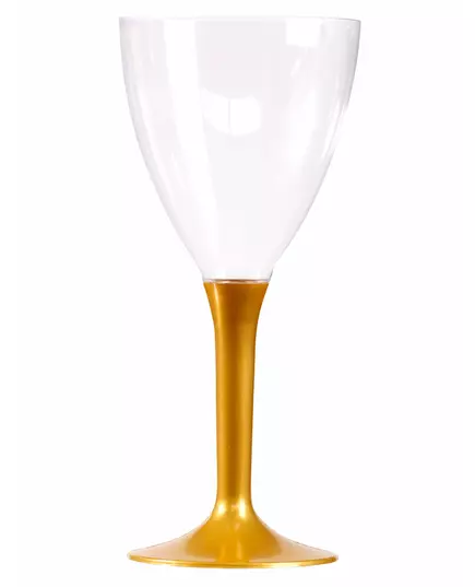 10 sklenek na víno se zlatou nožkou 160 ml