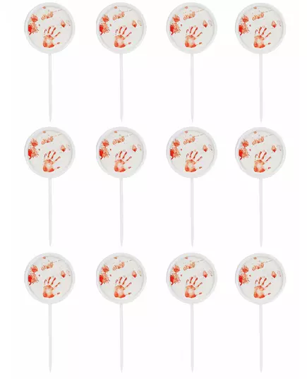 12 napichovátek krvavé ruce 7.5cm Halloween