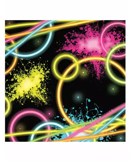 16 malých papírových ubrousků Glow Party 16 cm